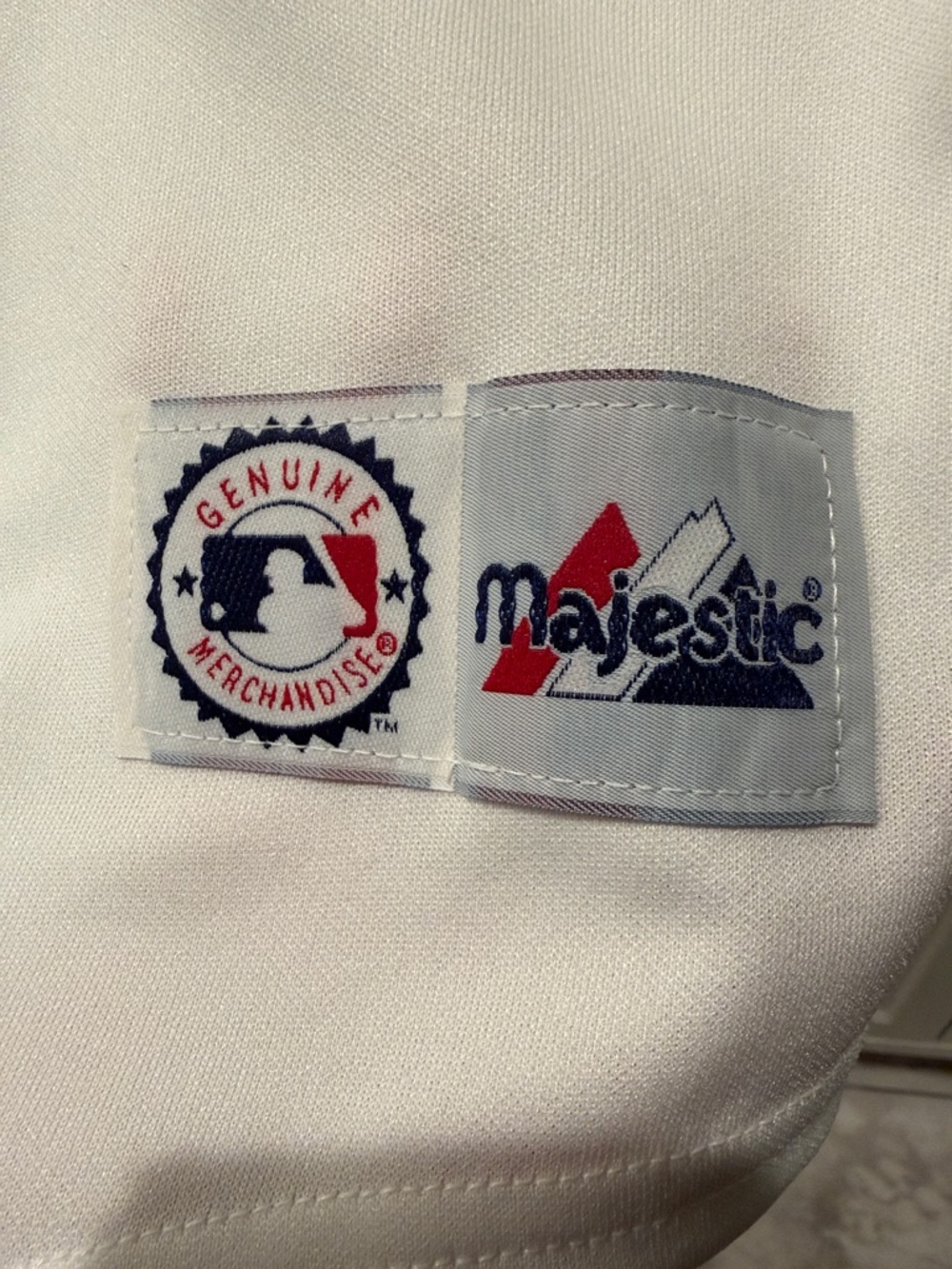 Majestic White Detroit Tigers Baseball Jersey with Navy Detailing - Picture 7 of 10